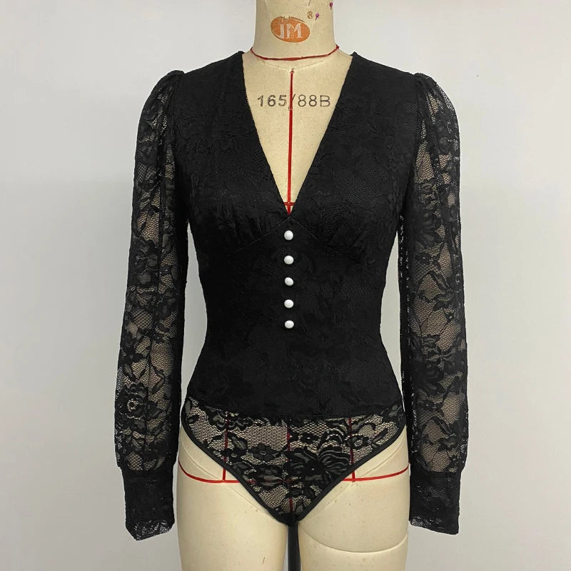 Effen kleur slank zomer elegant trend strakke dames lange mouwen sexy bodysuit