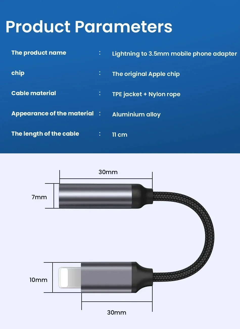 8-pins naar 3,5 mm transferconnector 3,5 mm hoofdtelefoonaansluiting conversiekabel hoofdtelefoon
