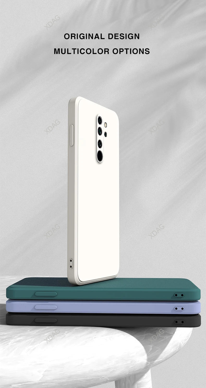 Eenvoudige telefoonhoes voor Xiaomi Redmi Note8 Note 8 Pro 8Pro Zacht snoep vierkant