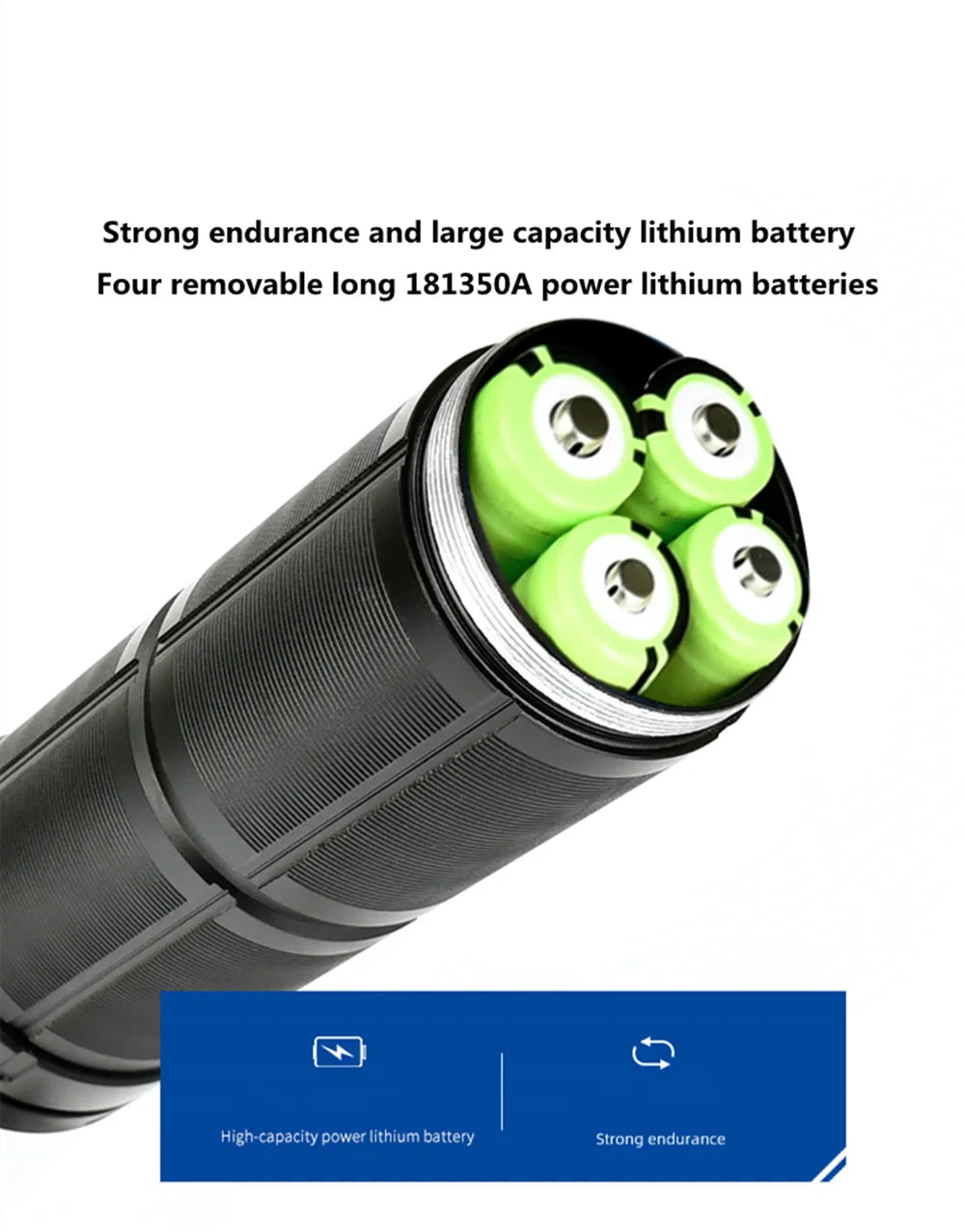 100W krachtige LED-zaklamp, ultraheldere tactische zaklamp met groot bereik, USB
