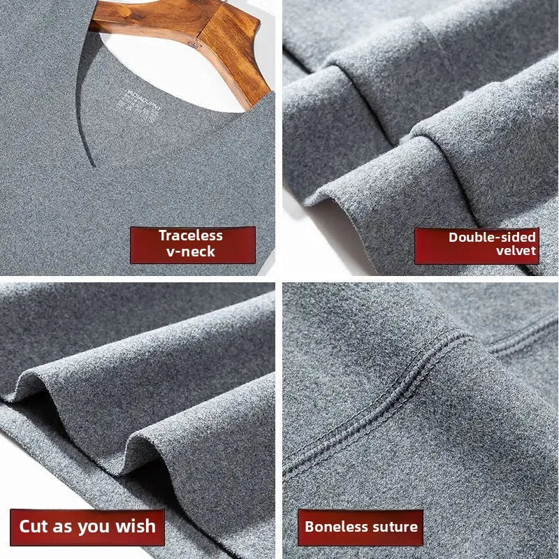 Heren thermisch dubbelzijdig fleece verdikt vest herfst winter naadloos warm