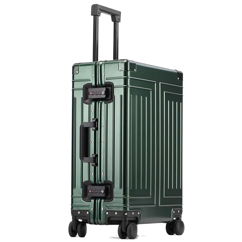 20 24 26 30 Inch Aluminum Trolley Suitcase Waterproof Metallic Cabin Luggage