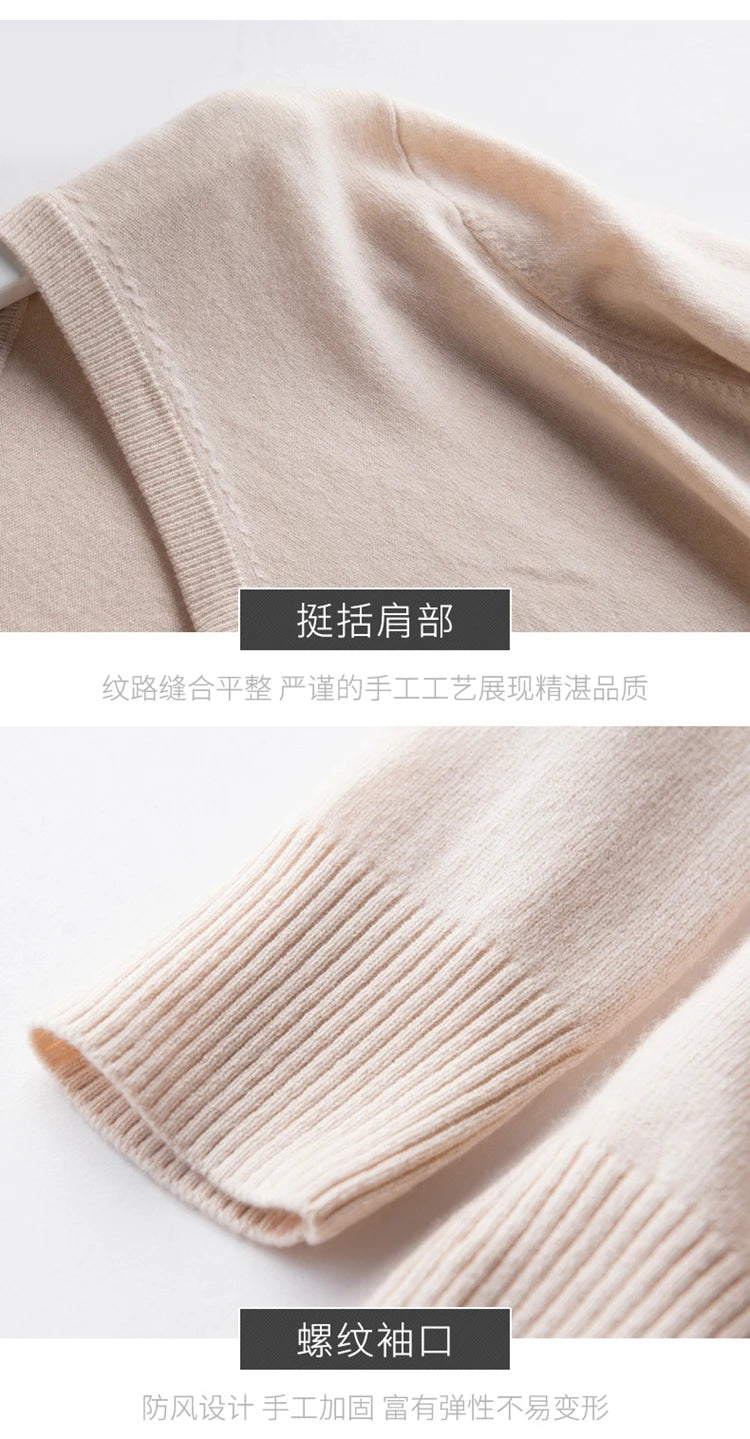 Classic Pullover V Neck Sweater Men Autumn Winter Cashmere Cotton Blend Warm Jumper Clothes Pull