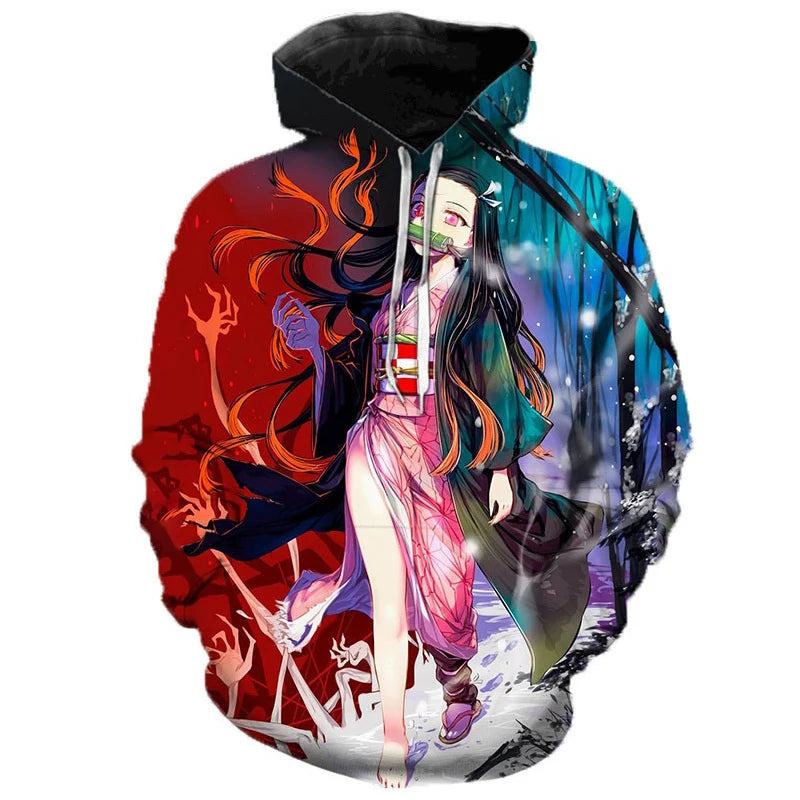 Anime Demon Slayer Kimetsu No Yaiba 3D Hoodies Men Fashion Long Sleeve Sweatshirts Women Casual