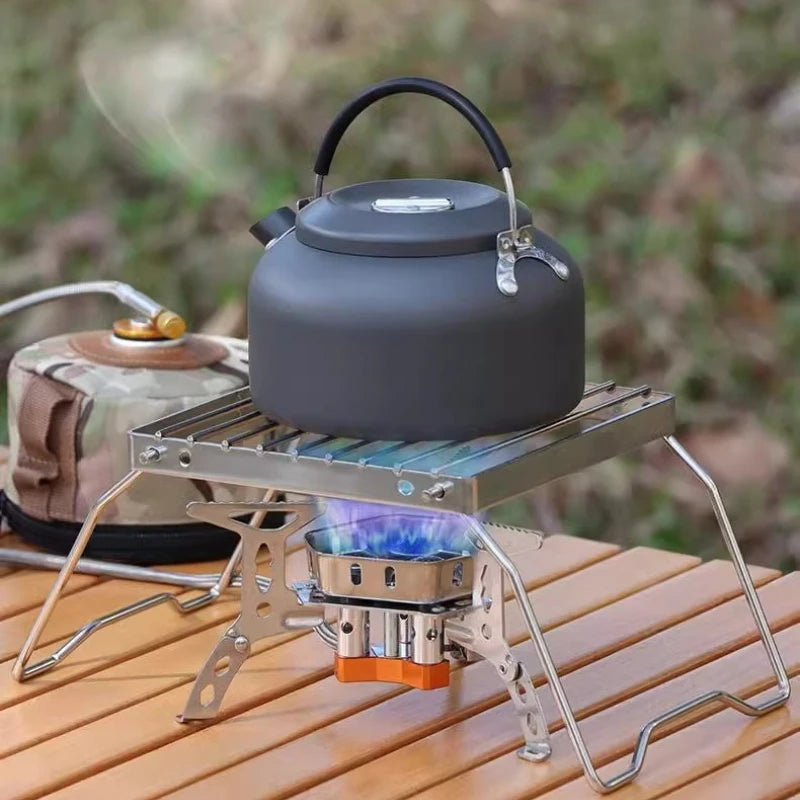 Outdoor Stainless Steel Camping Stove Holder Portable Folding Mini Barbecue Rack