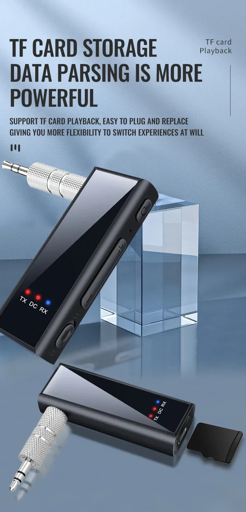 2-in-1 Bluetooth 5.4 audio-ontvanger, zender, stereomuziek, draadloze adapter