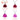 925 silver 9 9mm trillion shape Pigeon blood red and pink color lab grown ruby inclusions stone