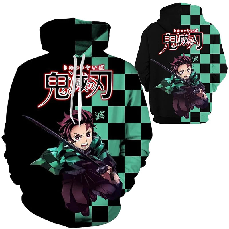 Anime Demon Slayer Kimetsu No Yaiba 3D Hoodies Men Fashion Long Sleeve Sweatshirts Women Casual