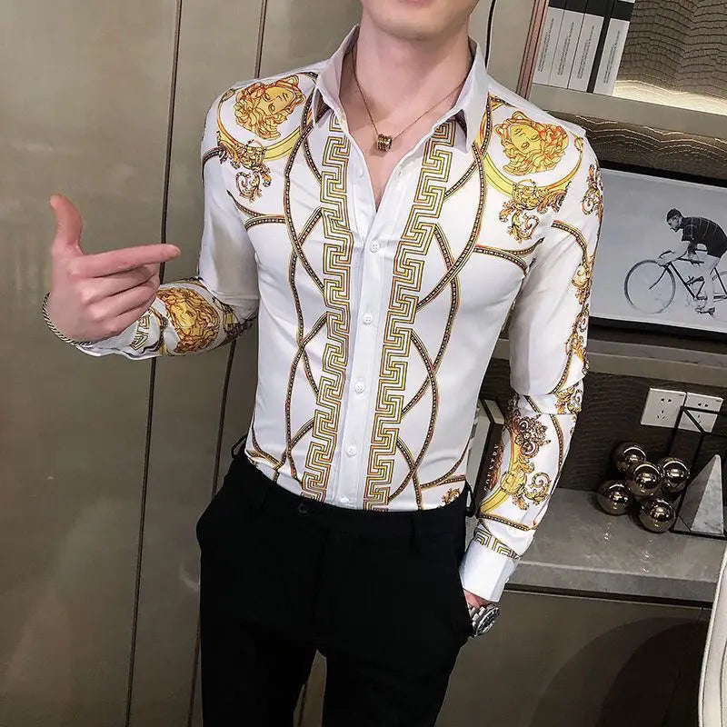 Summer Korean Style Retro Elegant Fashion Loose Casual Handsome Men s Shirt
