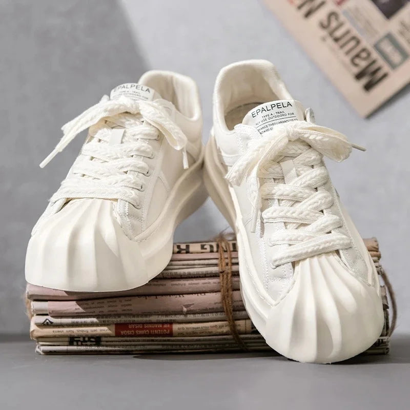 Casual Trendy Summer Shell Head Men s Shoes Breathable Niche Design Sensibility Sports White