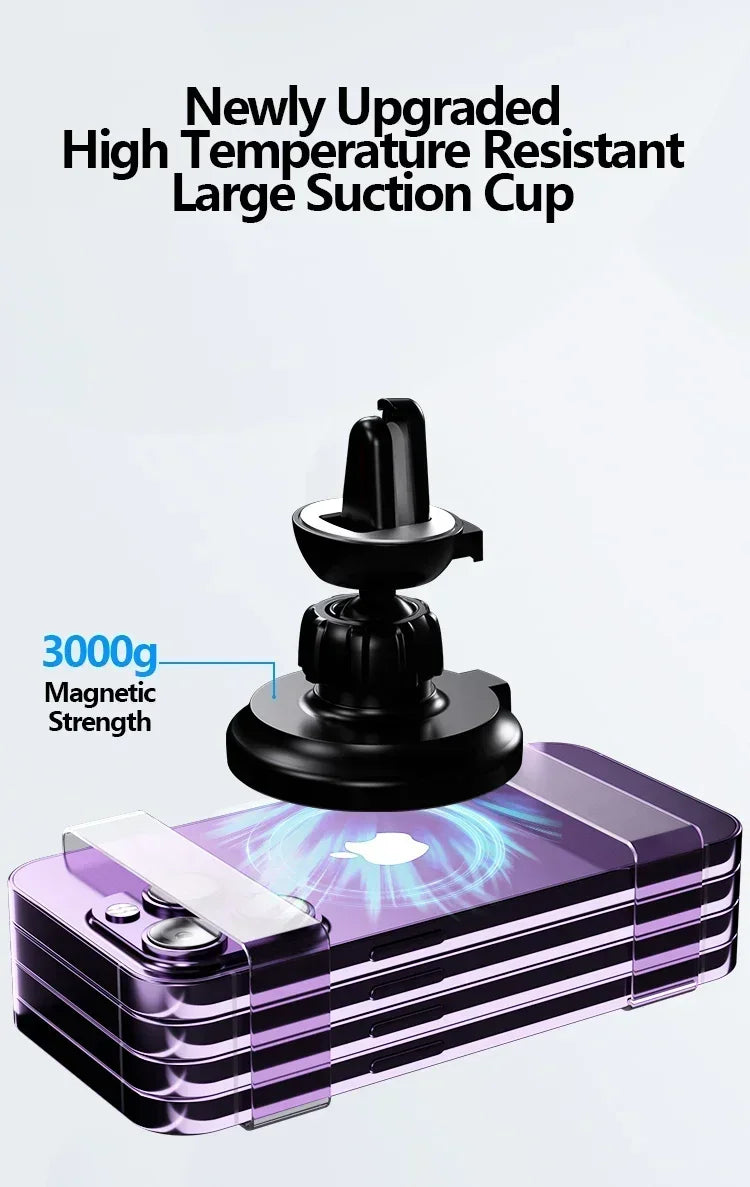 Magnetische auto mobiele telefoonhouder, draadloze oplader voor iPhone 15, 14, 13 en 12