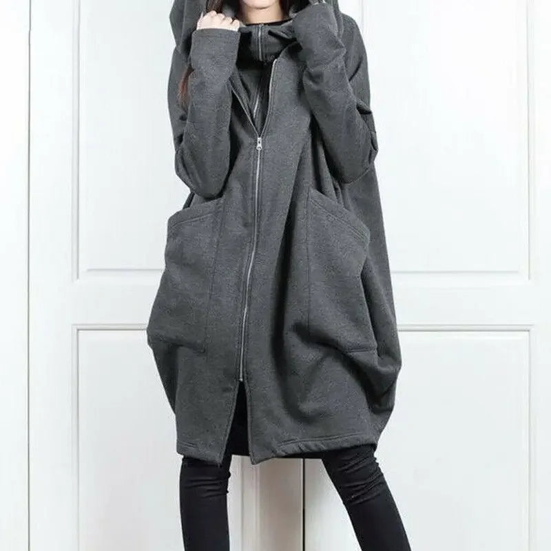 Hoodies Baggy Hooded Sweatshirt for Women Full Zip Up Woman Tops With Zipper In Loose Harajuku