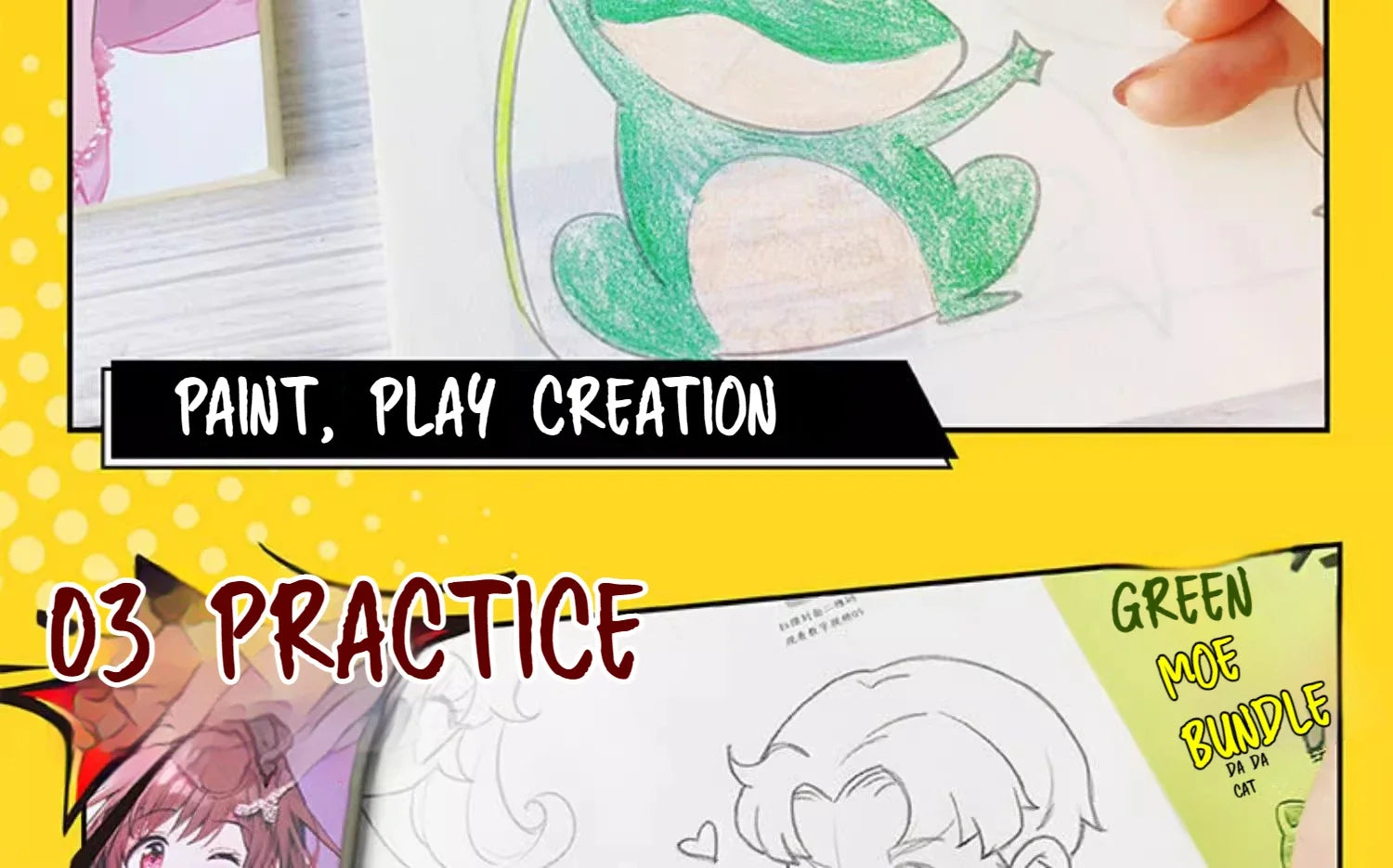 Cartoon Coloring Book Beginner Painting Technique Workbook Comic Manga Images