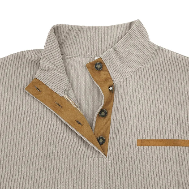 Casual Outdoor Men s Jacket Spring Autumn Corduroy Long Sleeve Stand Collar Sweatshirt Comfortable
