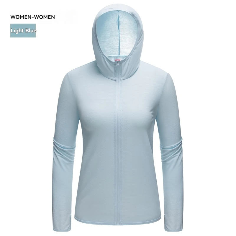 Ademende Ice Silk-zonnebrandkleding voor heren en dames, UV-bestendig, buitensporten