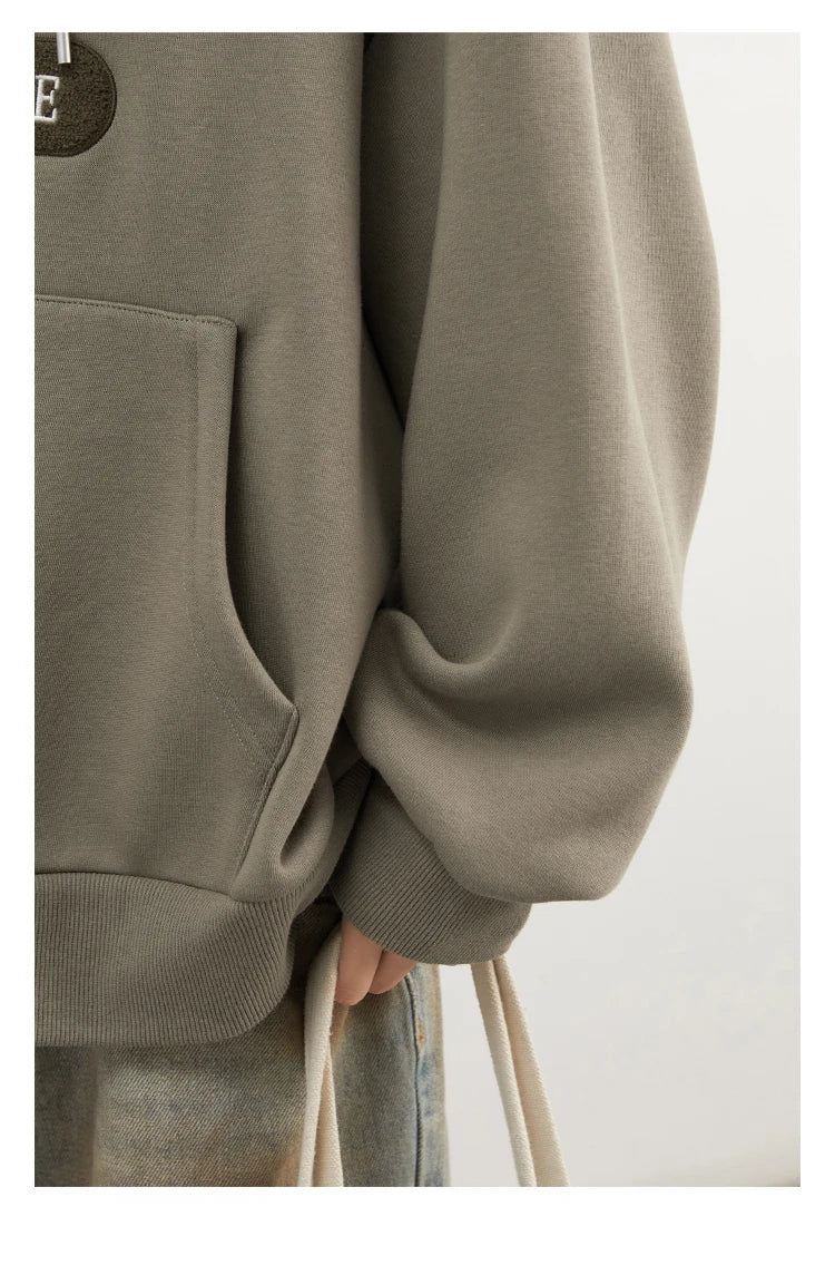 Chic VEN Women Sweatshirts Loose Casual Oversized Hooded Letter Patch Hoodie Female Fleece Woman Top