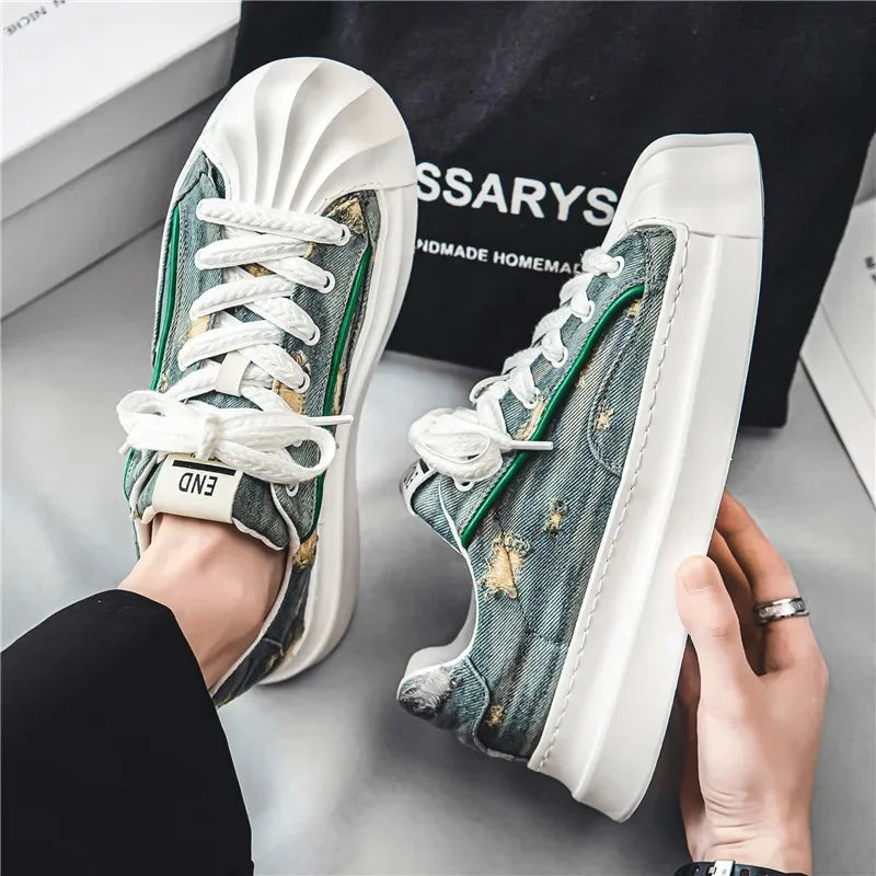 Casual Trendy Summer Shell Head Men s Shoes Breathable Niche Design Sensibility Sports White