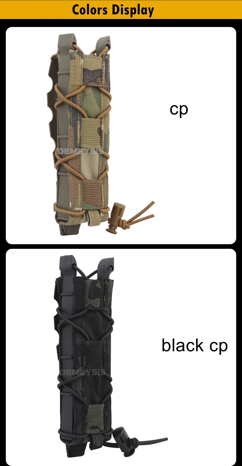 Tactical Pistol Magazine Pouch Fits MP5 MP7 .45 Single Open Top MOLLE 9mm Fast Mag Pouches