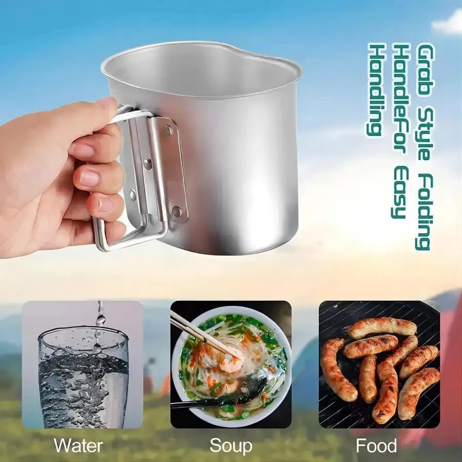 Outdoor Military Canteen Aluminum Alloy Canteen Multi Functional Water Bottle