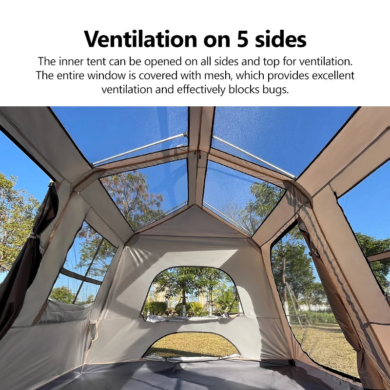 Sonuto Quick Setup Large Camping Automatic Tent 4 7 Person Double Hall Ridge