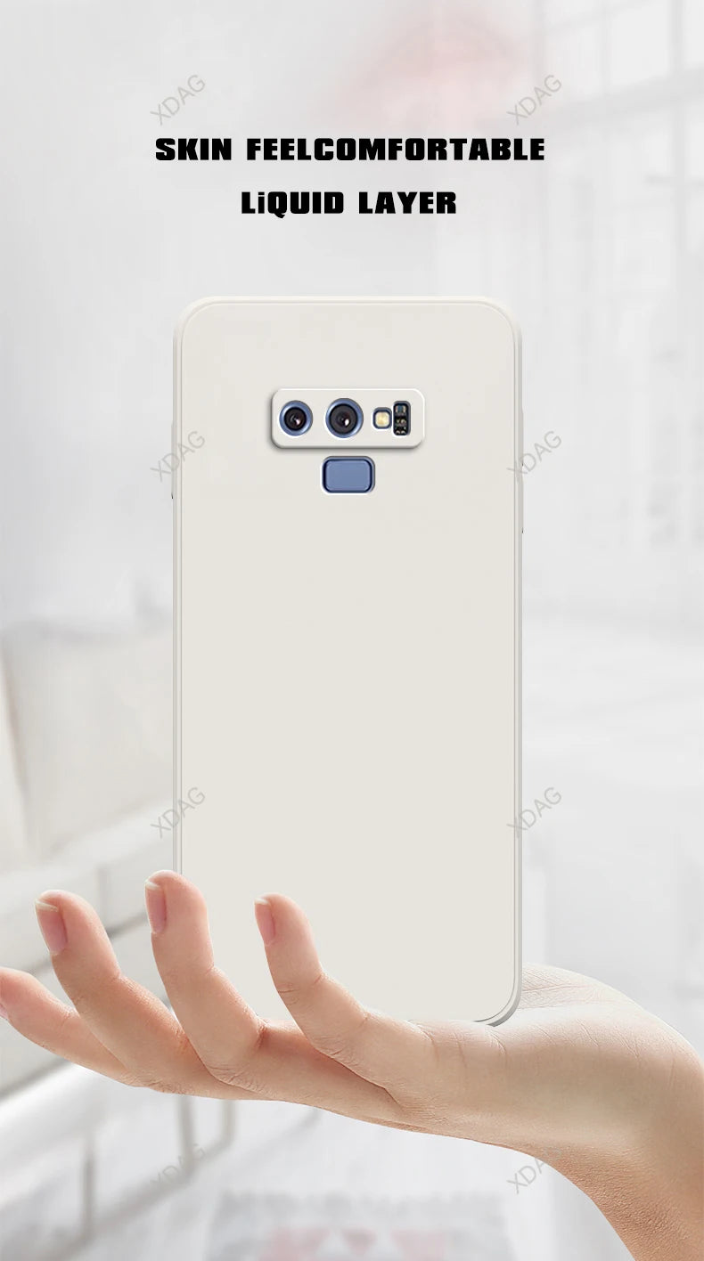 Vierkant vloeibaar siliconen hoesje voor Samsung Galaxy Note9 Note 9 telefoonhoesje Candy