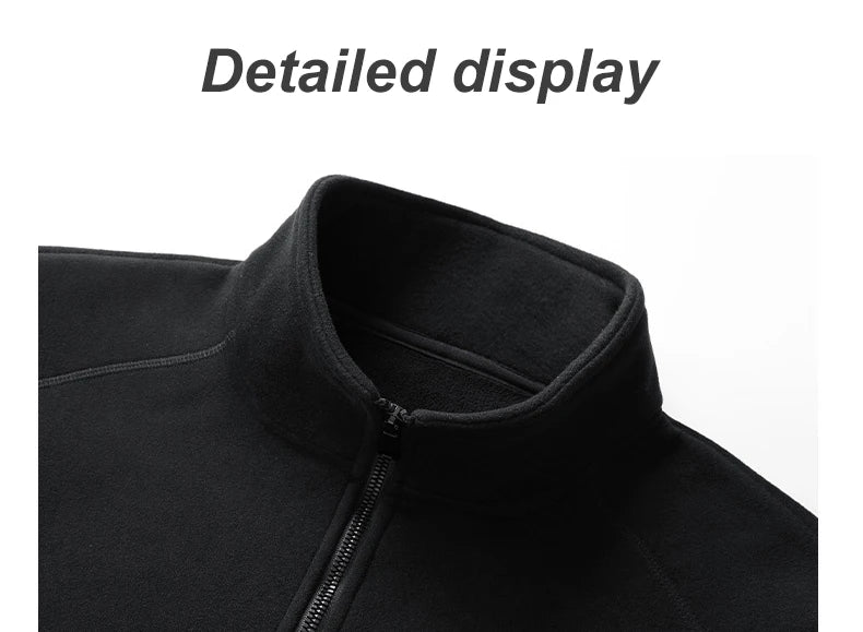 Plus Velvet Sweater Men s L 9XL Large Size Winter Polar Fleece Stand up Collar Half zipper Long