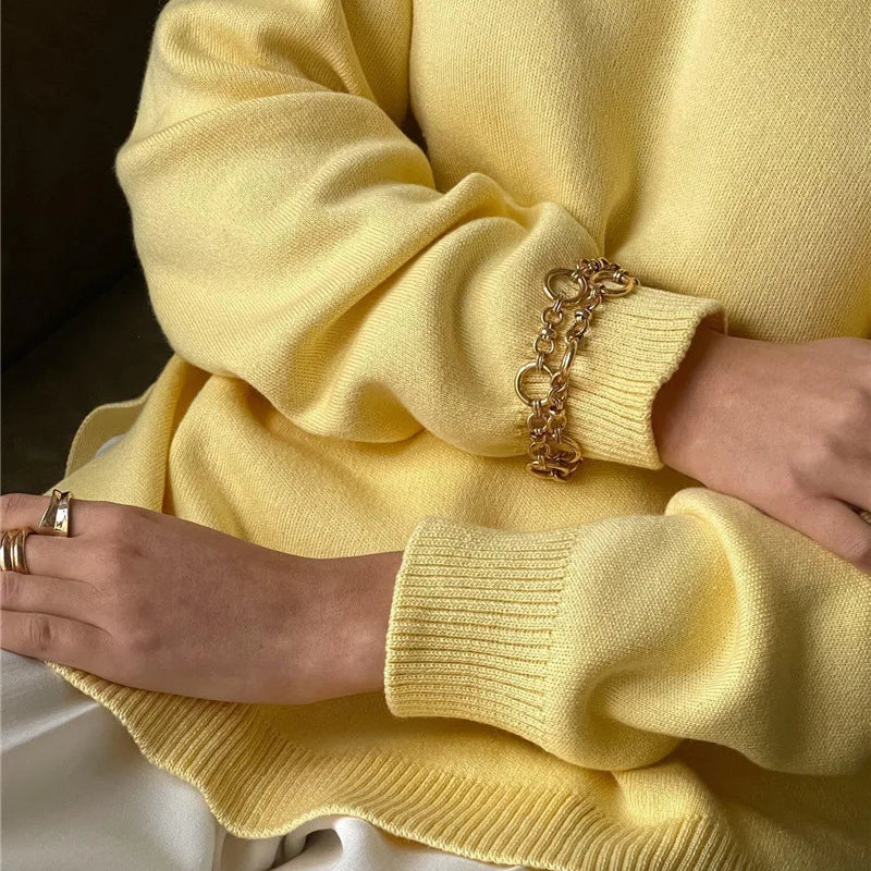 Bornladies Groene coltrui met split dames herfst en winter warm