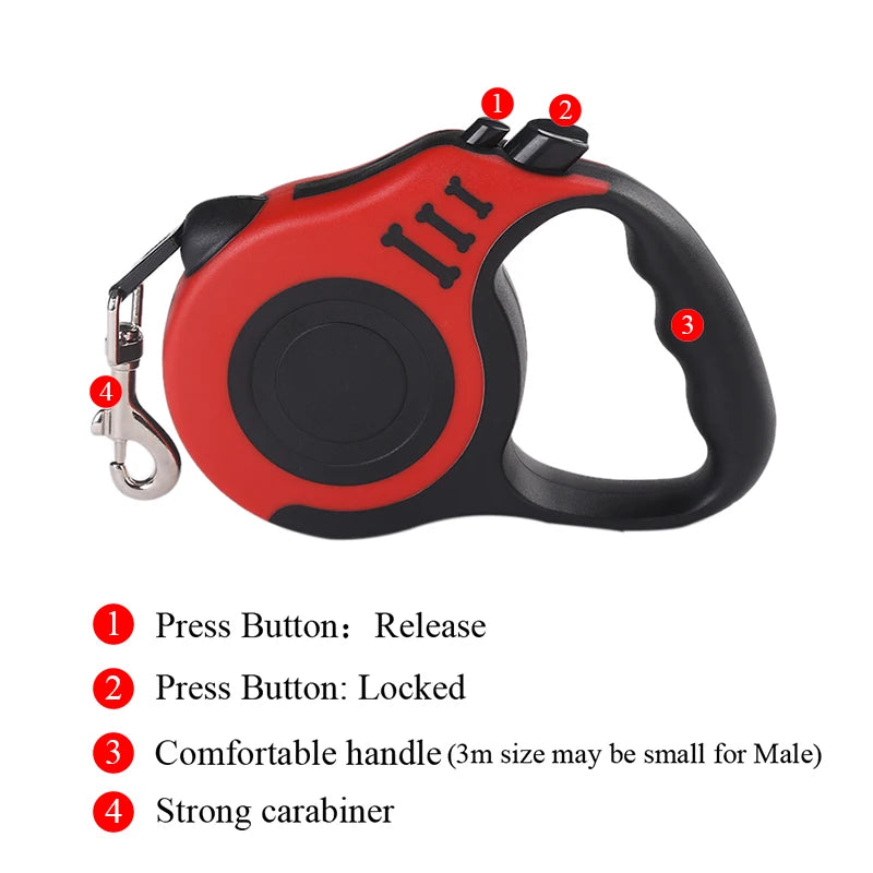 3m 5m Dog Leash for Small Dogs Cat Automatic Retractable Durable Nylon Lead