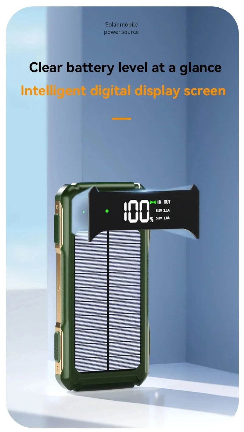 80000mAh Large Capacity Portable Outdoor Solar Mobile Power 4 in 1 Built in
