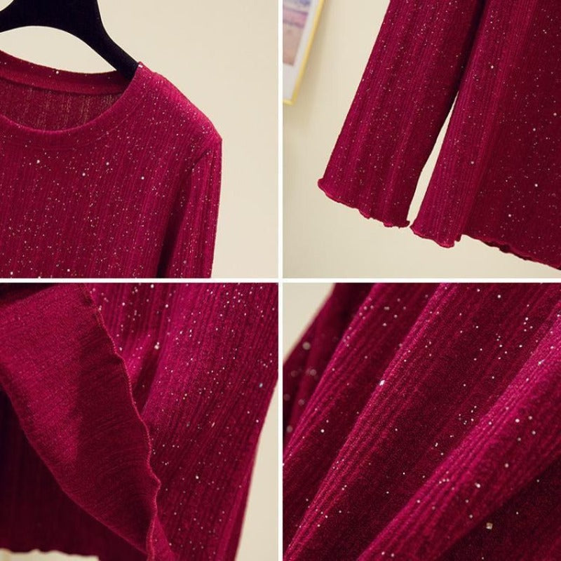 Женский свободный свитер с круглым вырезом, однотонный, длинный, трикотажный, весна-осень