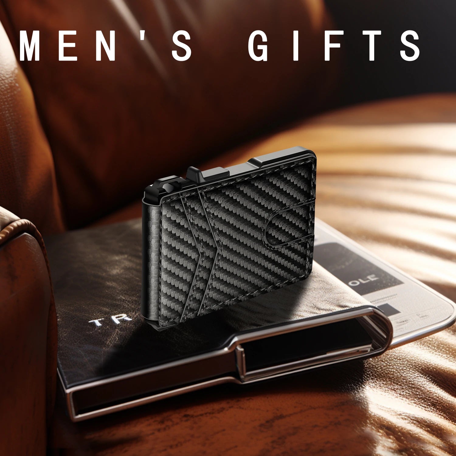 Mens Wallet Tactical Bifold Wallets for Men Metal Rfid Blocking Aluminum Money