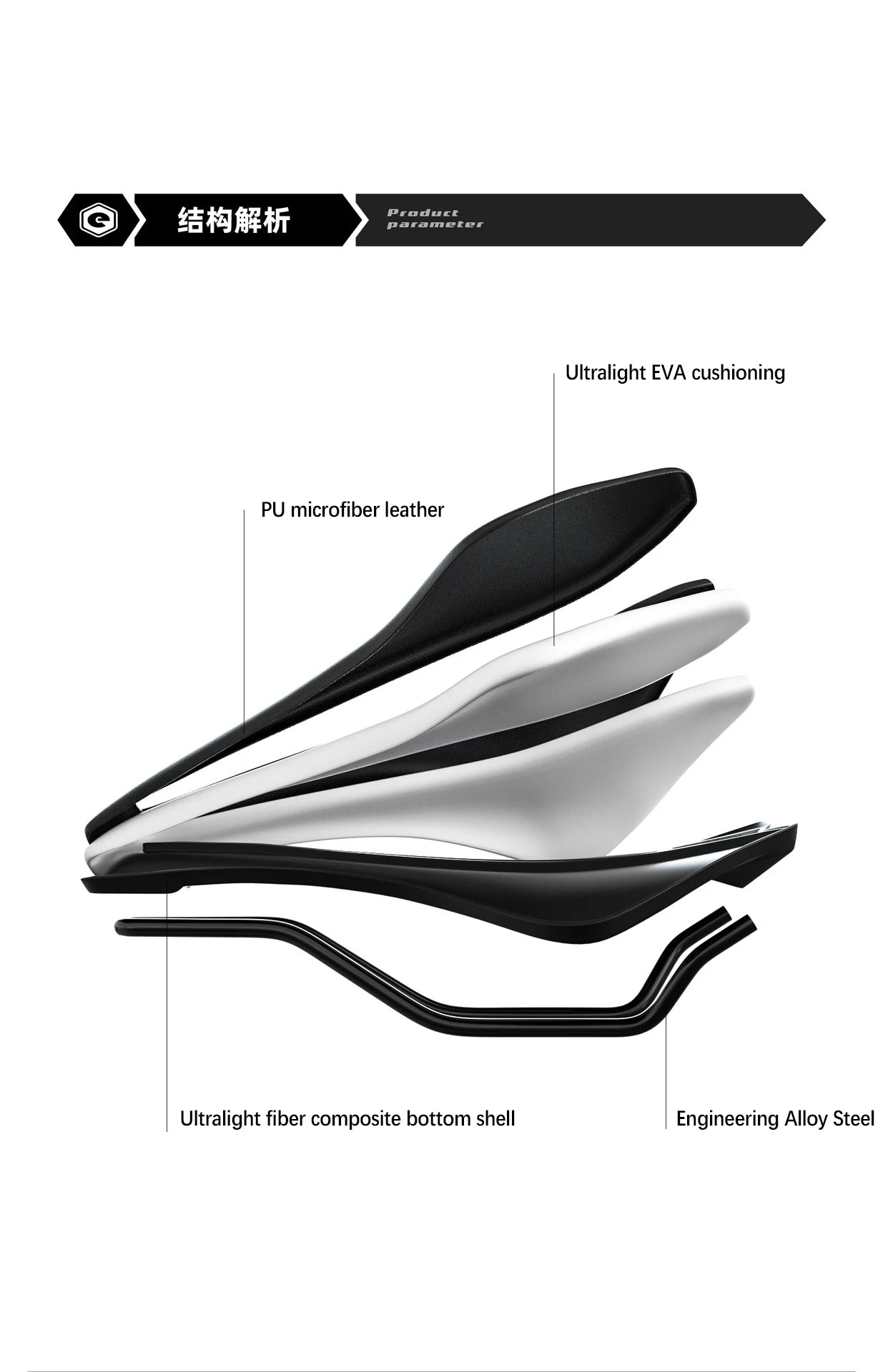 Enlee Bicycle Hollow Seat Personality Trend Korte Neus Mountainbike Racezadel