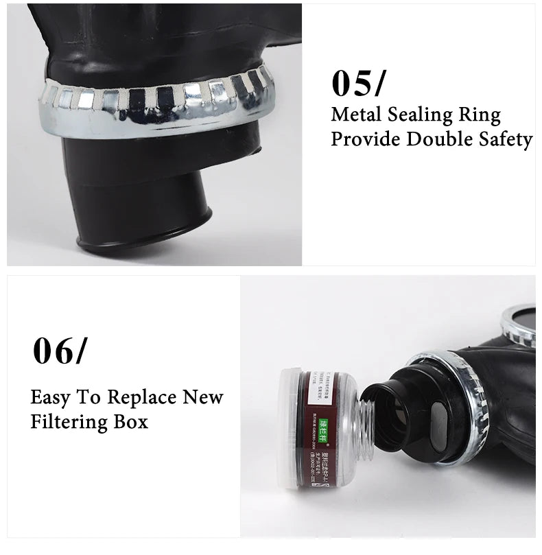 Creative Black Full Face Ghost Gas Mask Respirator Rubber Chemical Prevention