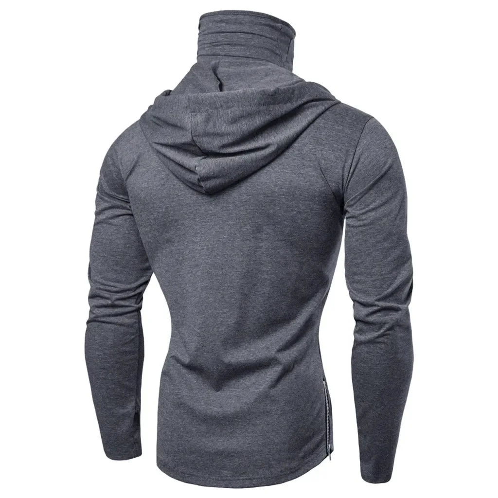 Embroidery Turtleneck Sweatshirt For Men Japanese Ninja Hoodies Autumn Hip Hop
