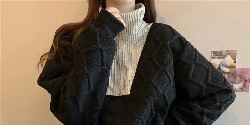 Driedimensionale sweatshirt met rits voor dames, herfst- en wintertop