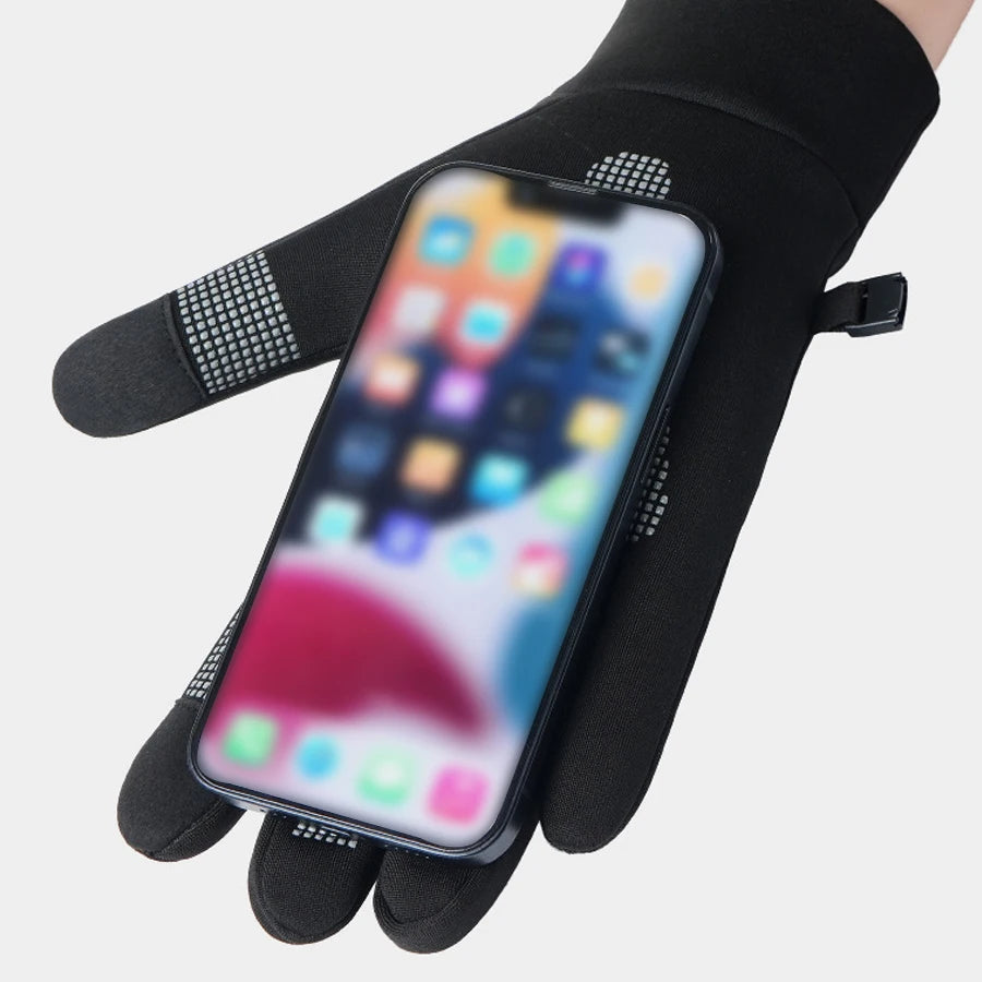 Winterfiets handschoenen voor heren, antislip, touchscreen compatibel, winddichte voering