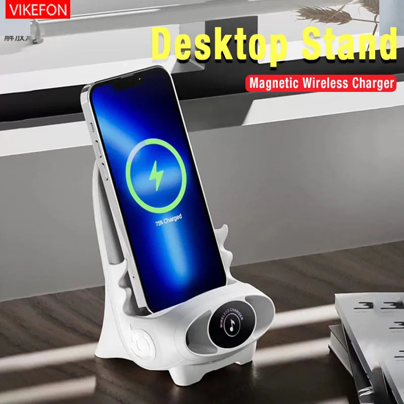 Bureaublad Verticale Houder Magnetische Draadloze Oplader Mobiele Telefoonstandaard Unieke Mini