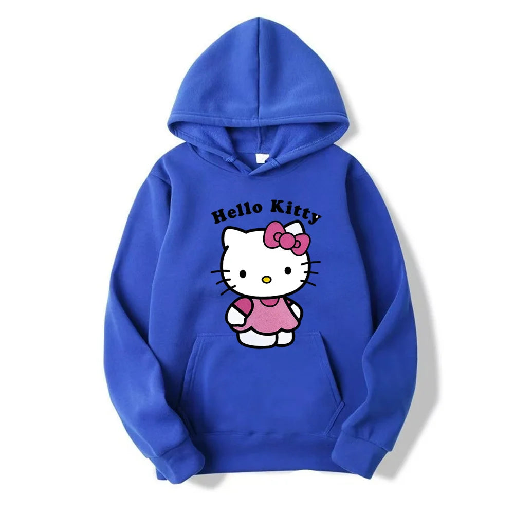 Prachtige Hello Kitty bedrukte hoodies voor dames, warme en comfortabele casual hoodies
