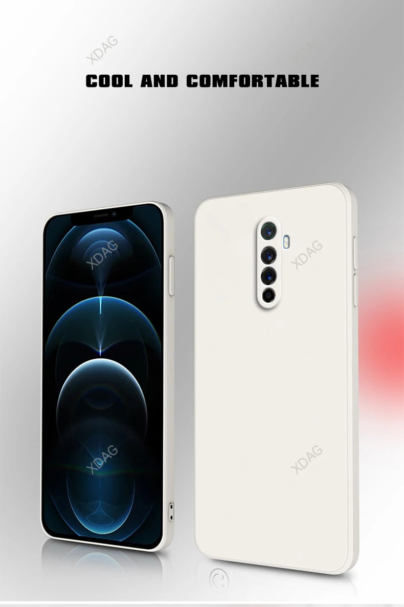 Vloeibare siliconen achterkant voor de Oppo Realme X2 Pro X2Pro 6.5 Rmx1931-lens