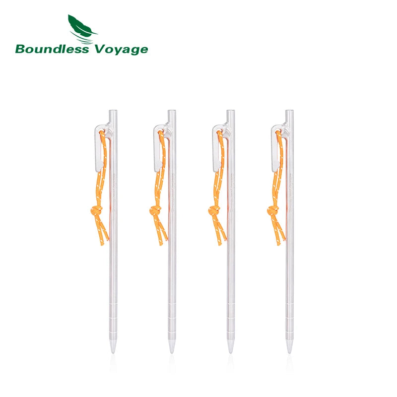 Boundless Voyage Titanium Alloy Tent Pegs Heavy Duty Nails Camping Stakes Hard