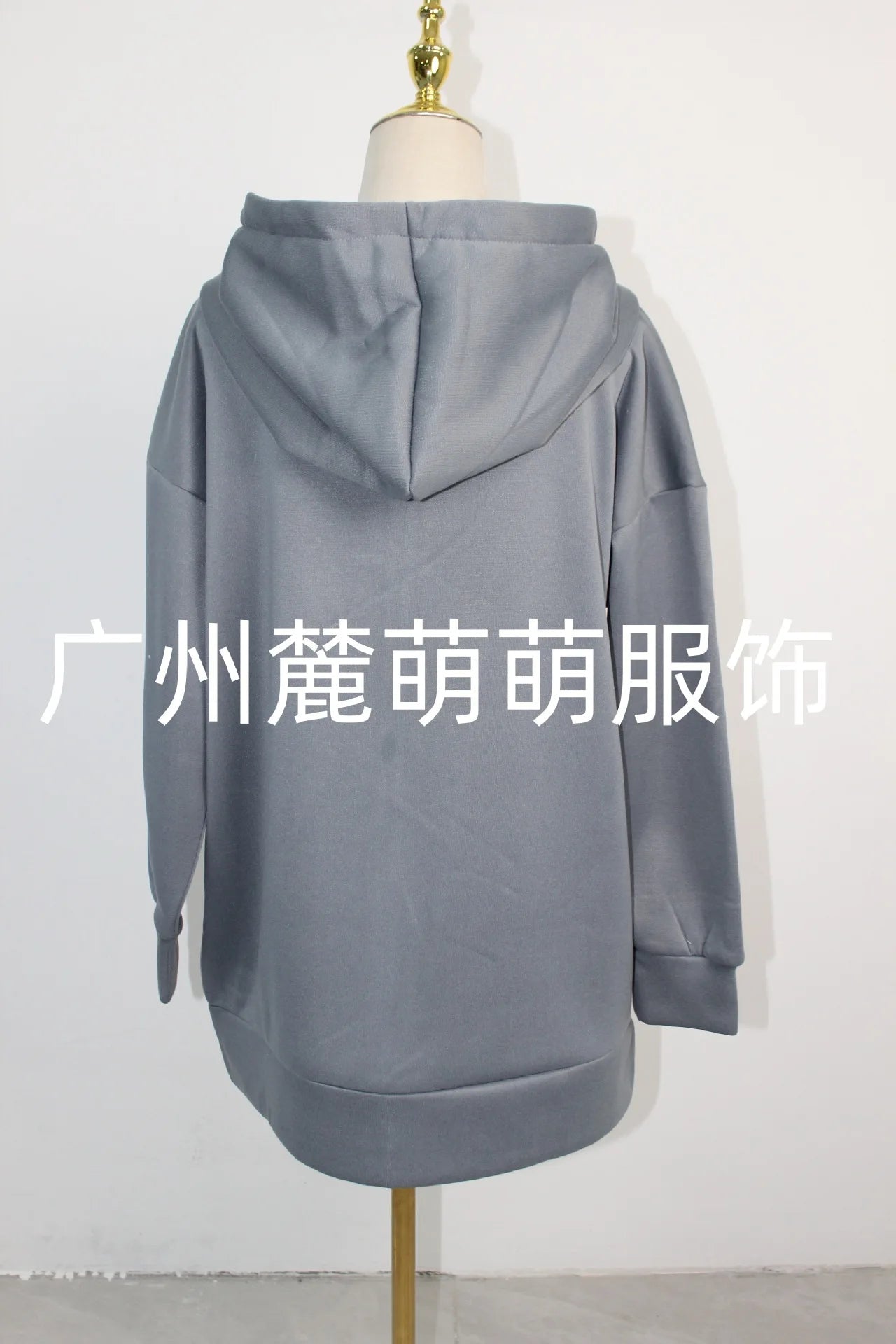 Gepersonaliseerde herfst- en wintertrui met capuchon, lange pluche trui met rits