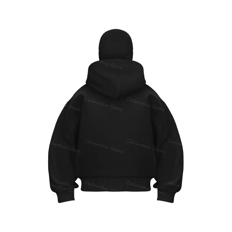 Men s Balaclava Zip Hoodie Winter Warm Casual Sweatshirt with Hooded Face Mask
