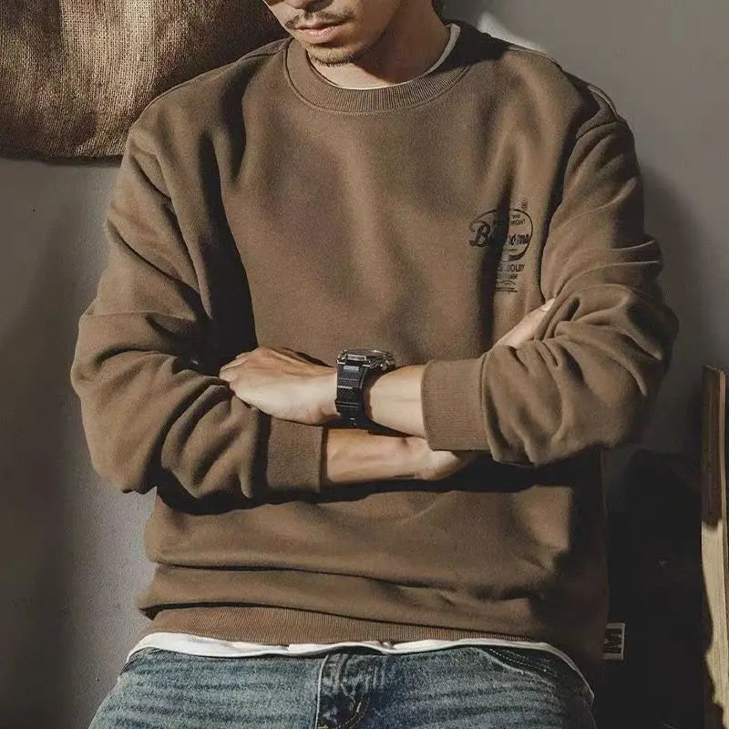American Sweatshirts in Spring and Autumn Casual Versatile Round Neck Print