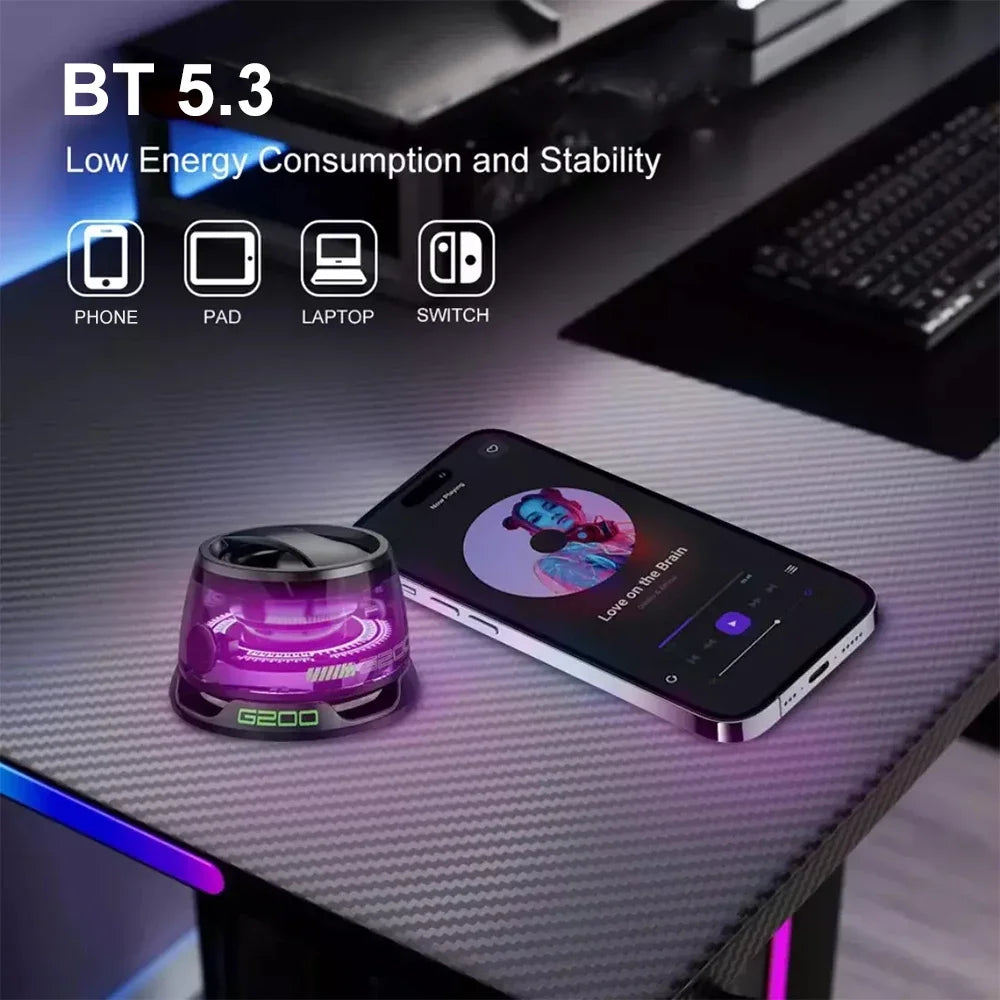 Mini Portable Bluetooth Speaker G200 RGB Color Light Magnetic Speaker Bt5.3