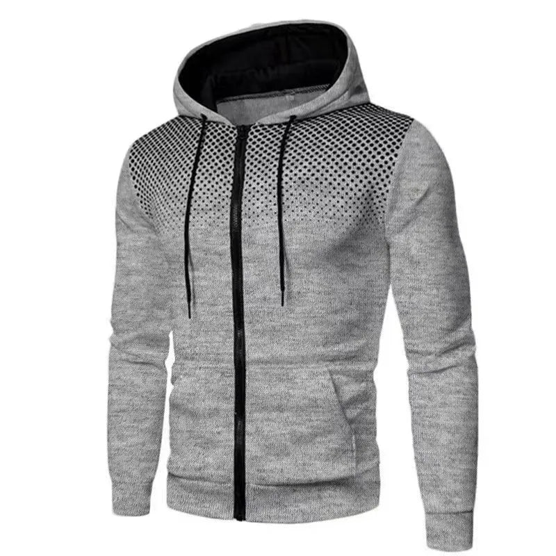 Men s Hoodie Jacket Streetwear Long Sleeve Sweatshirts Zipper Hooded Pullover