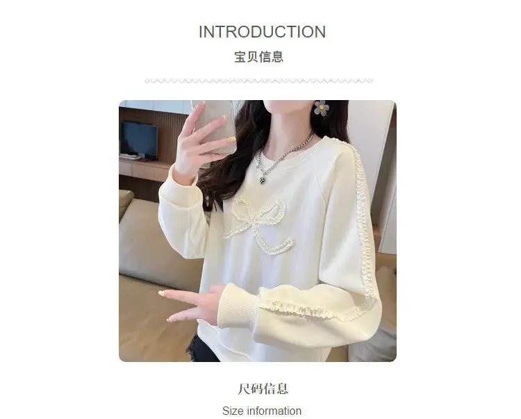 Dames Sweatshirt Los Groot Maat Ontwerp Eenvoudig Leeftijdsverminderend Afslankend Vleesbedekkende Trui Lang