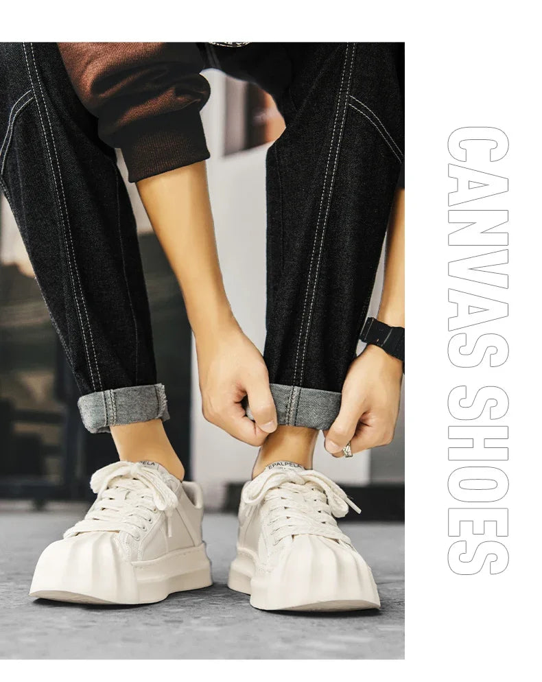Casual Trendy Summer Shell Head Men s Shoes Breathable Niche Design Sensibility Sports White