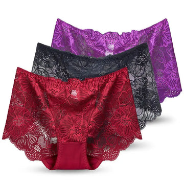 3pcs Sexy Lace Shapers Panties Europe Women Seamless Hip Raise Slimming Tummy