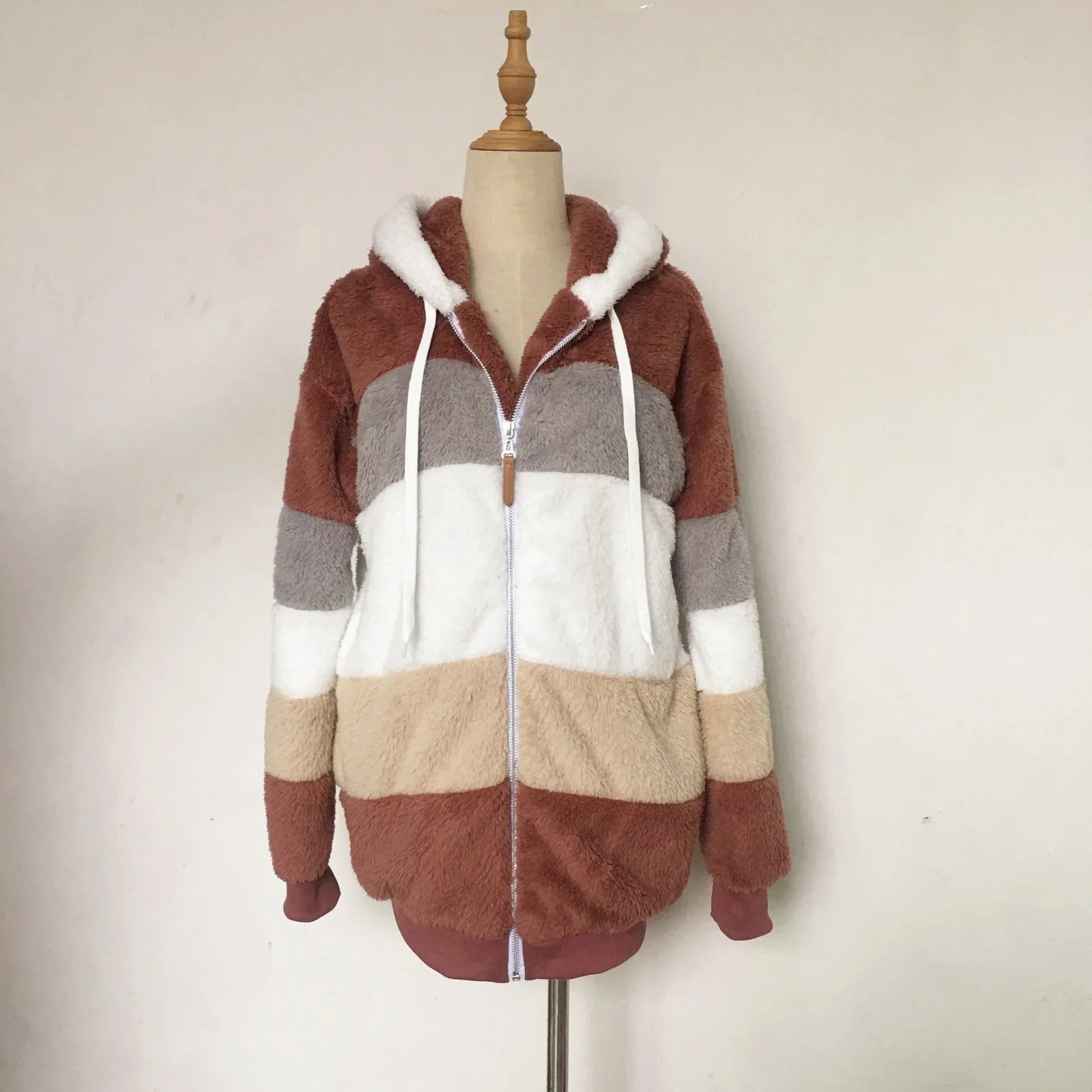 Oversized jas voor dames, herfst/winter, warme, zachte capuchon met capuchon