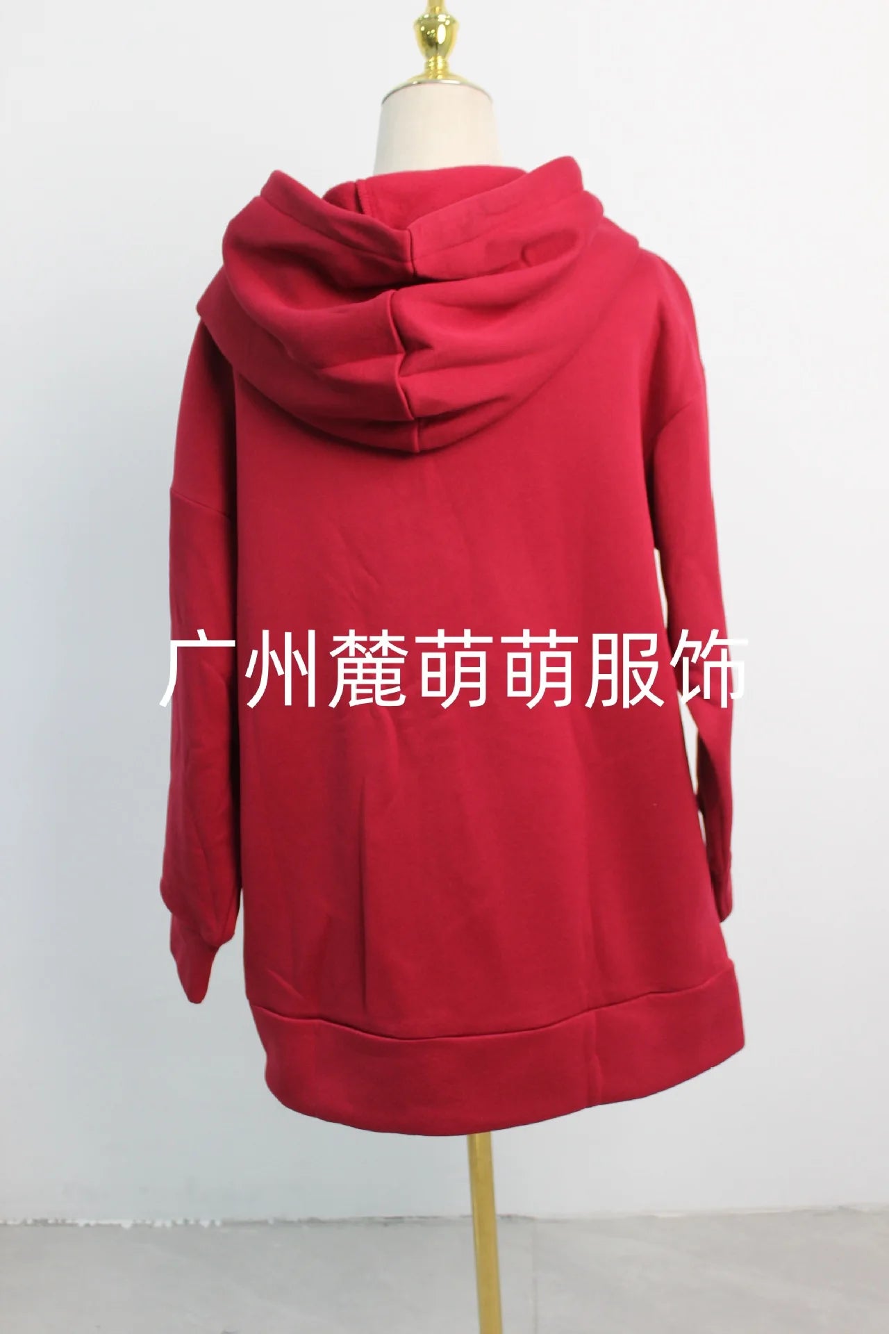 Gepersonaliseerde herfst- en wintertrui met capuchon, lange pluche trui met rits